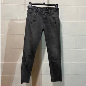 Adriano Goldschmied Women Stevie Capri Jeans 25 Charcoal Slim Straight Low Rise